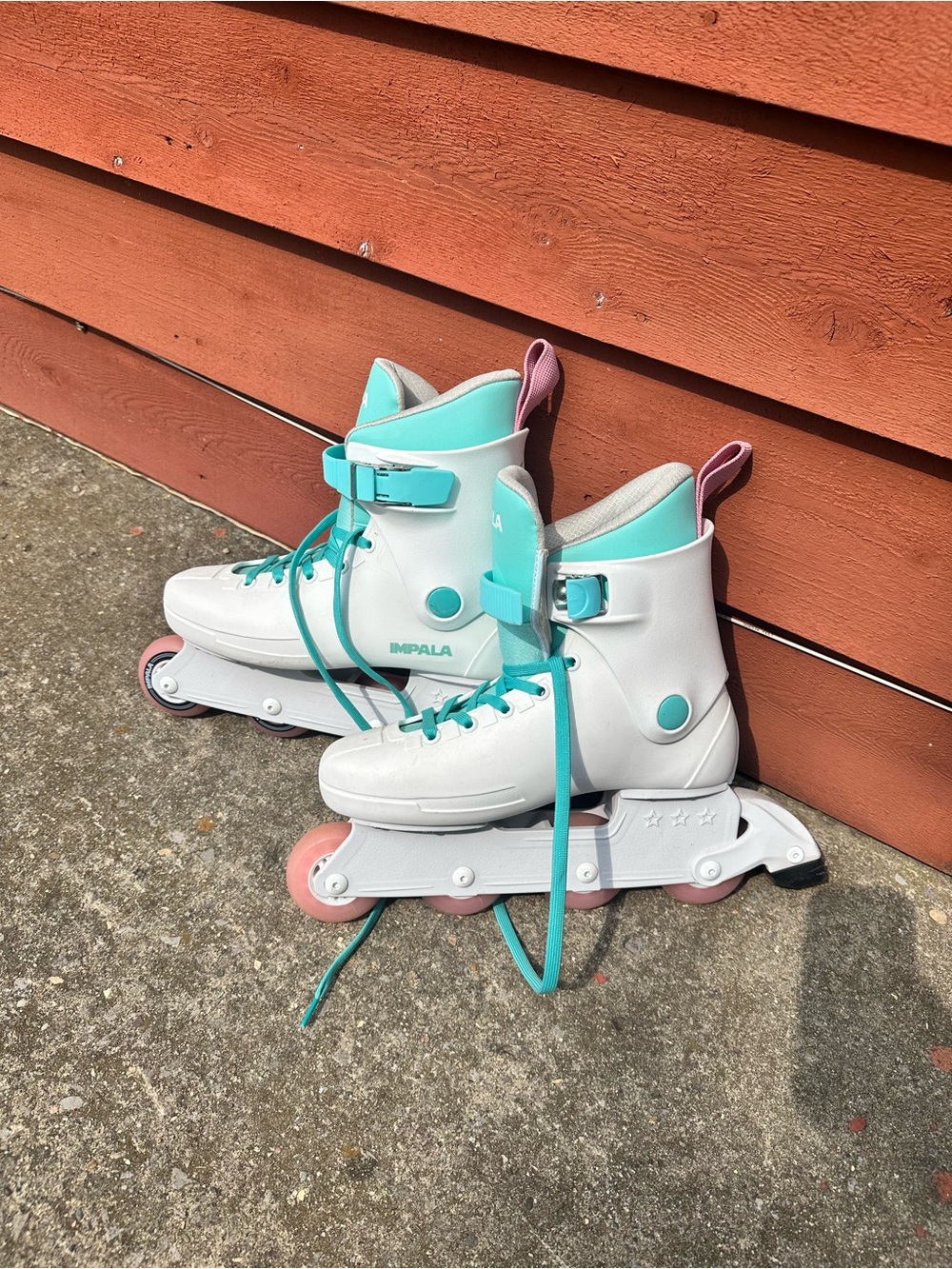 Impala Women's White & Teal Adjustable Inline Skates